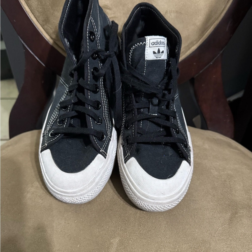 Adidas Originals Womens Size 5.5 Nizza Trek Black White Sneaker Shoes Boots